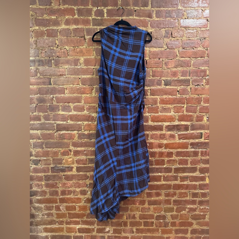 A.L.C. Brown and Blue Checkered Fabric